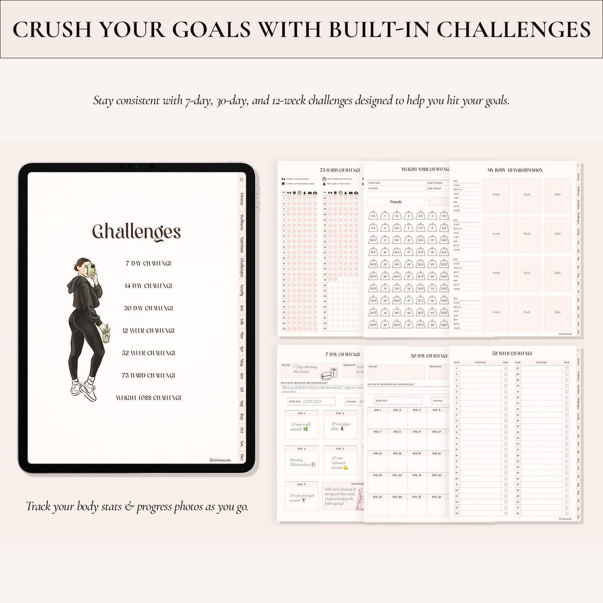 Digital Fitness Planner | Weight Loss & Workout Tracker | GoodNotes Template