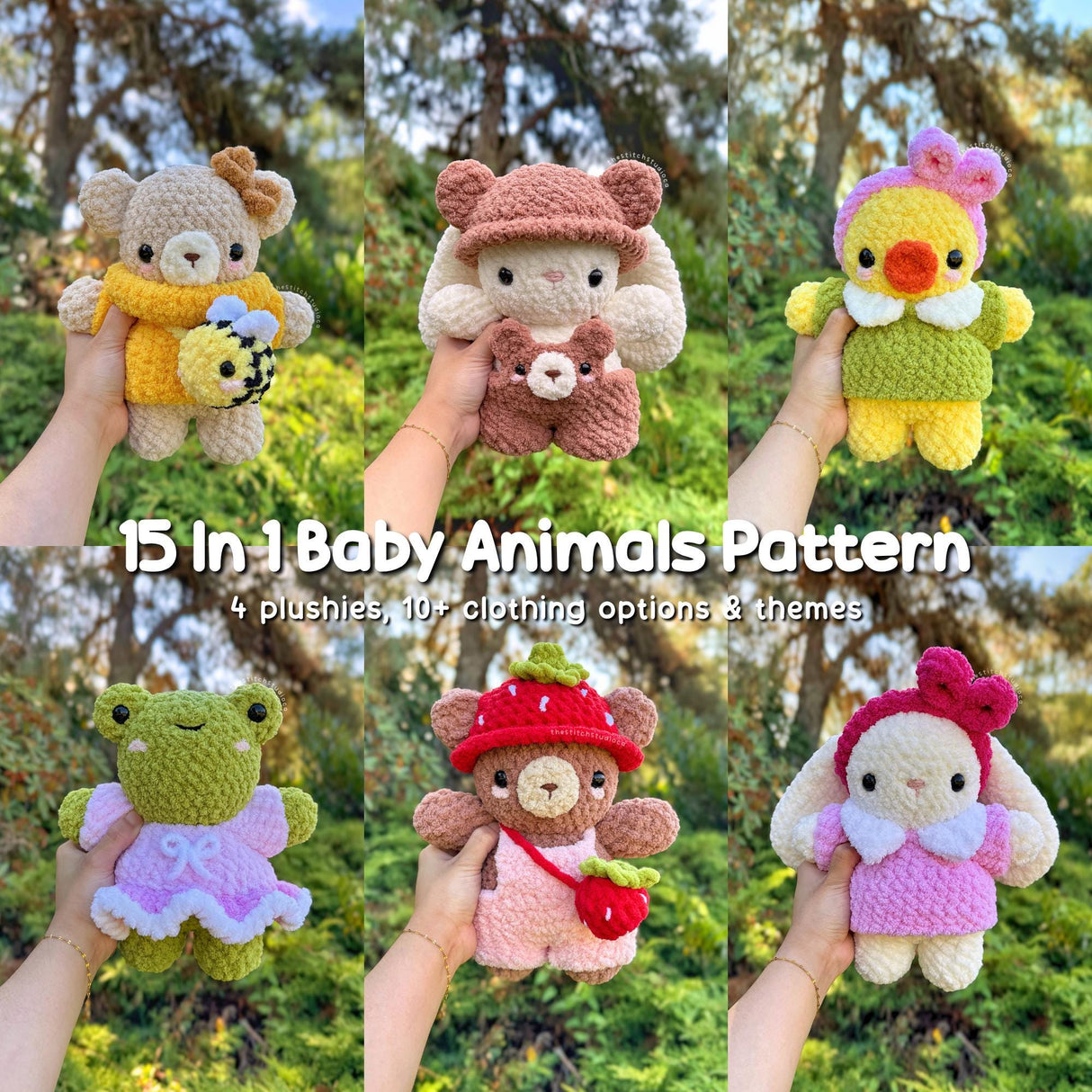 Digital PDF 15-in-1 Baby Plushies & Clothing Crochet Bundle