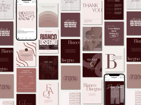 Instagram Templates Canva | 500+ Posts & Stories | Burgundy Branding Kit