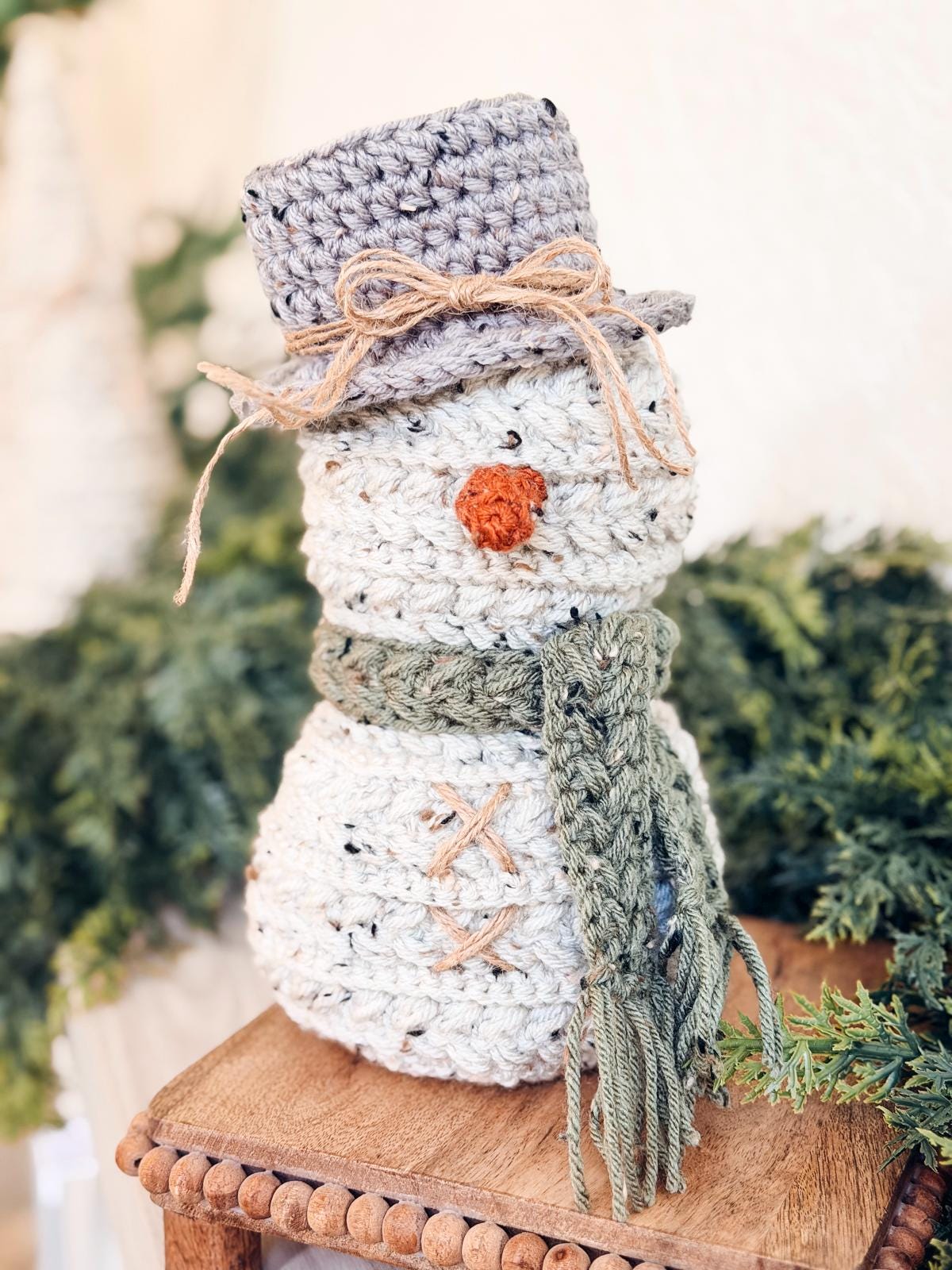 Digital PDF Wheat Stitch Snowman Crochet Pattern | Video