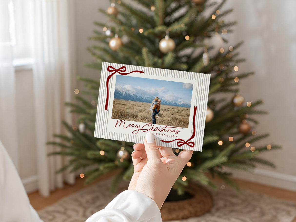 Christmas Card Template | Photo Card w Year-in-Review | Modern Canva 5x7