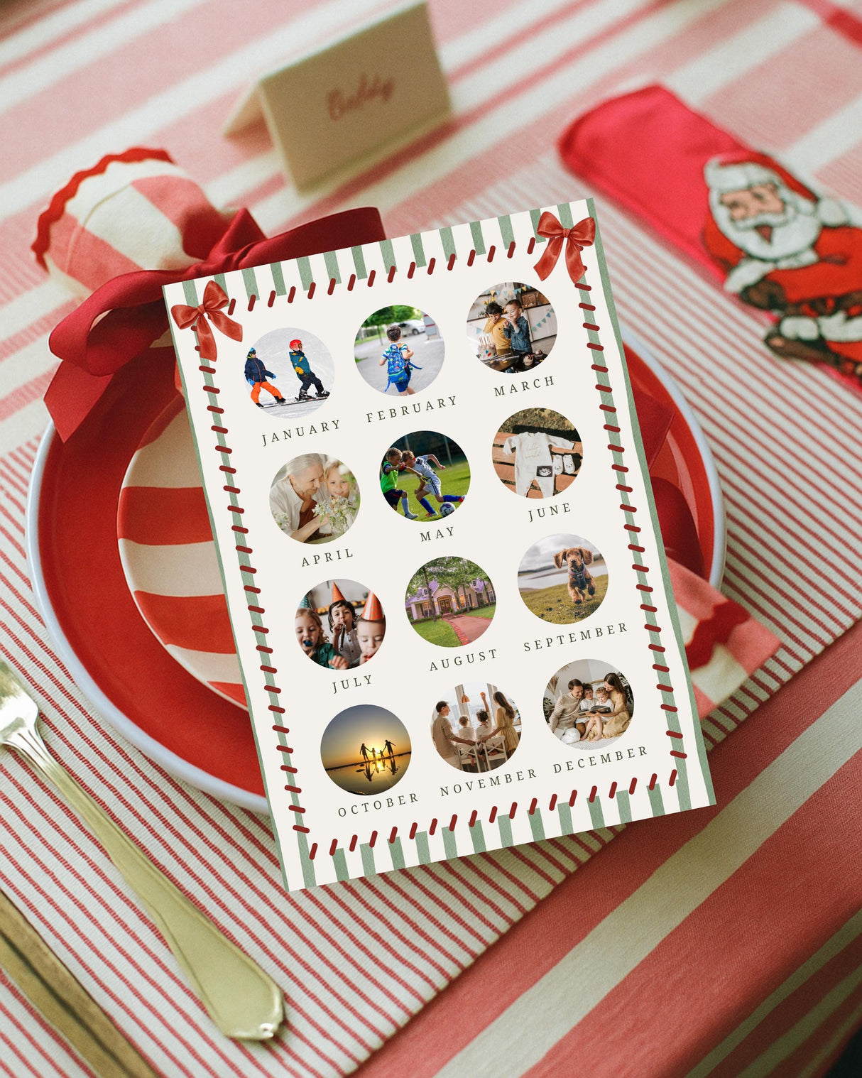 Editable Holiday Card Template | Double Sided Photo Card | Watercolour Canva