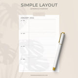 2026 Weekly Planner Printable | Minimalist 2-Page Dated PDF