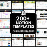 Notion Templates PLR | MRR Business Bundle | Productivity & Finance Tools