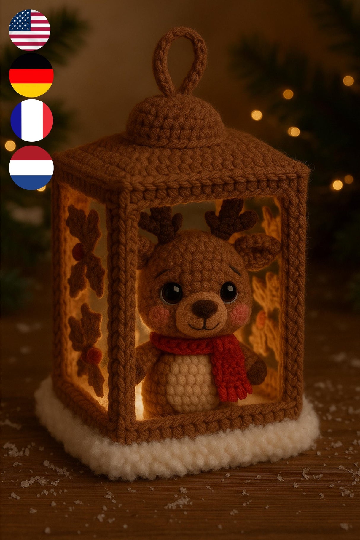Christmas Lantern Crochet Patterns PDF | 4-in-1 Light-Up Bundle