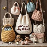 70 Crochet Bag Patterns | Tote & Purse Digital Pattern Book