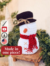 Digital PDF Wheat Stitch Snowman Crochet Pattern | Video