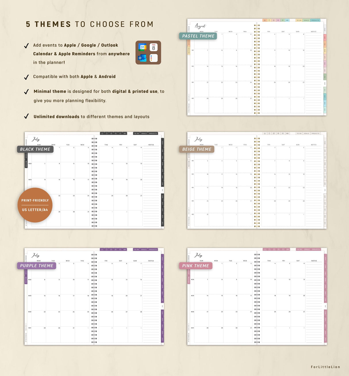 Premium Custom Digital Planner 2026 | Calendar Integrated PDF