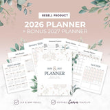 2026-2027 Digital Planner MRR | 45-Page Editable Canva PDF