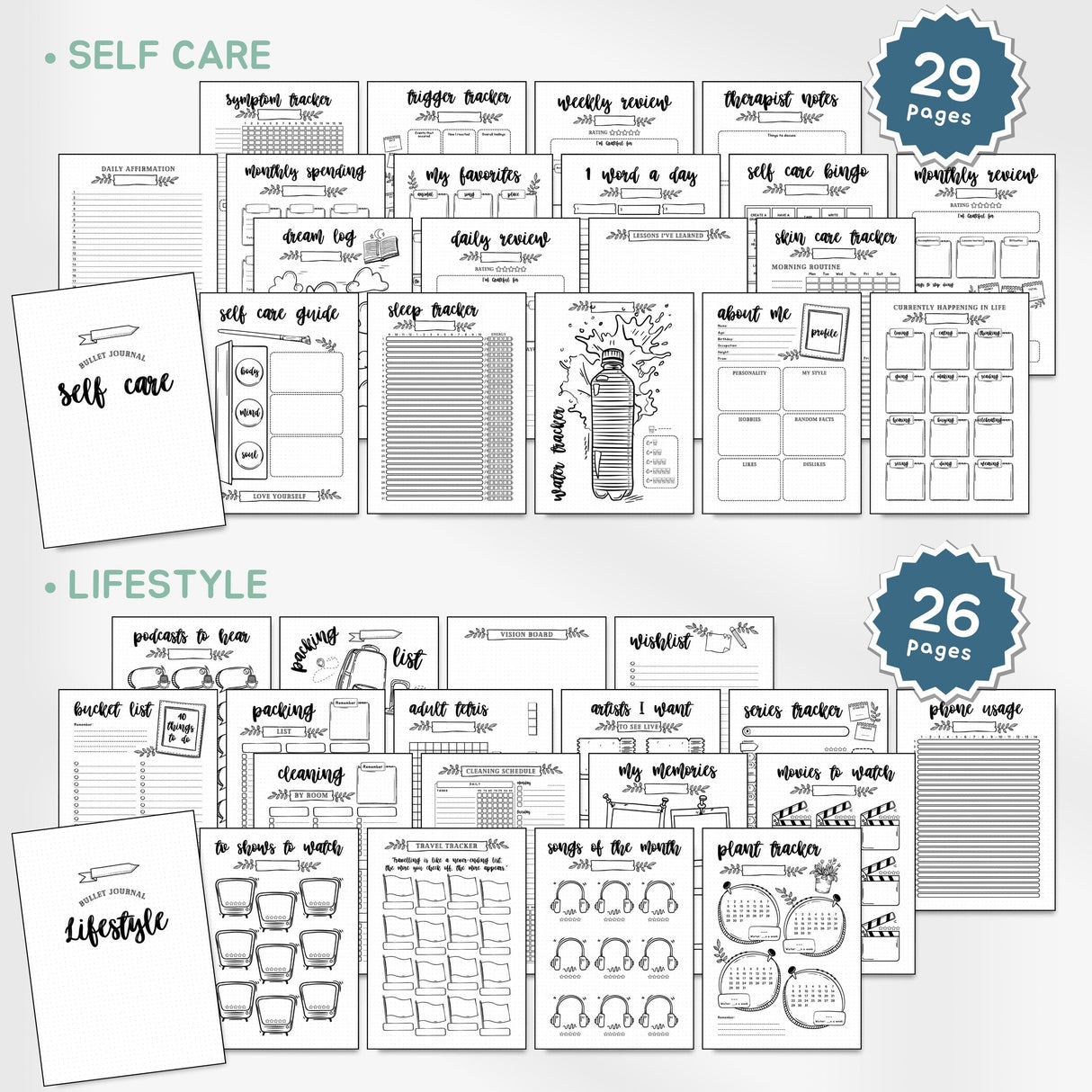 2026 Journal Planner Bundle | 430+ Premade Bullet Journal PDF