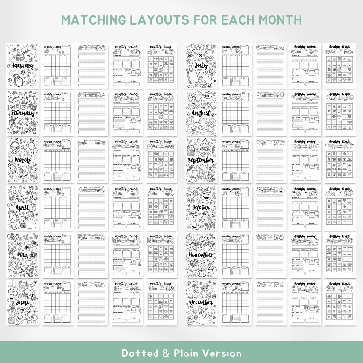 2026 Journal Planner Bundle | 430+ Premade Bullet Journal PDF