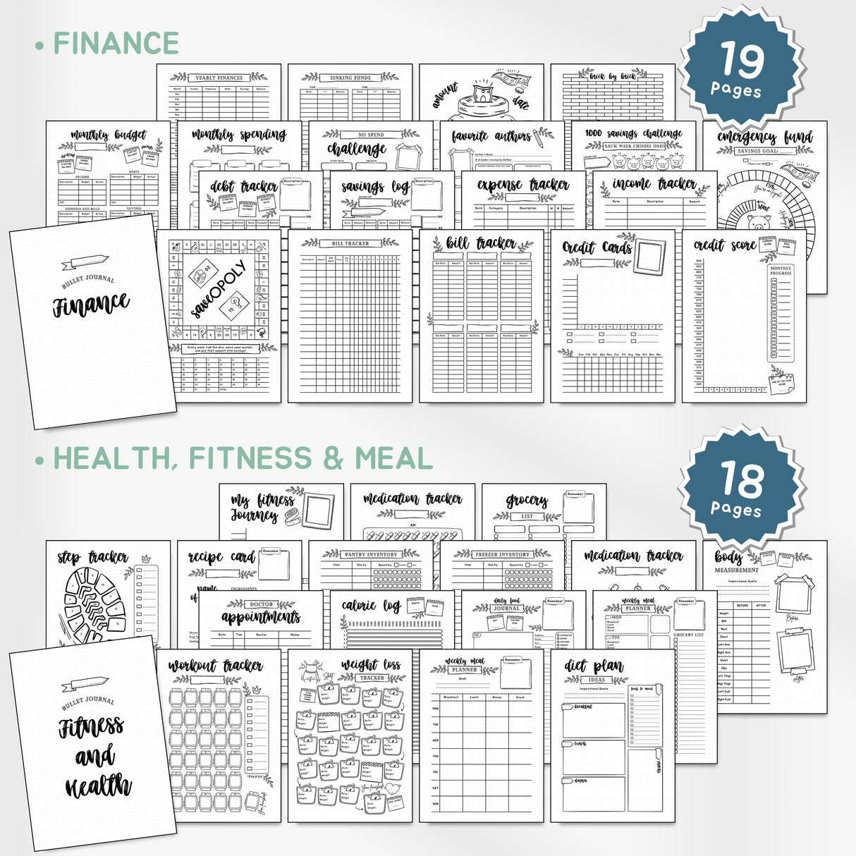 2026 Journal Planner Bundle | 430+ Premade Bullet Journal PDF