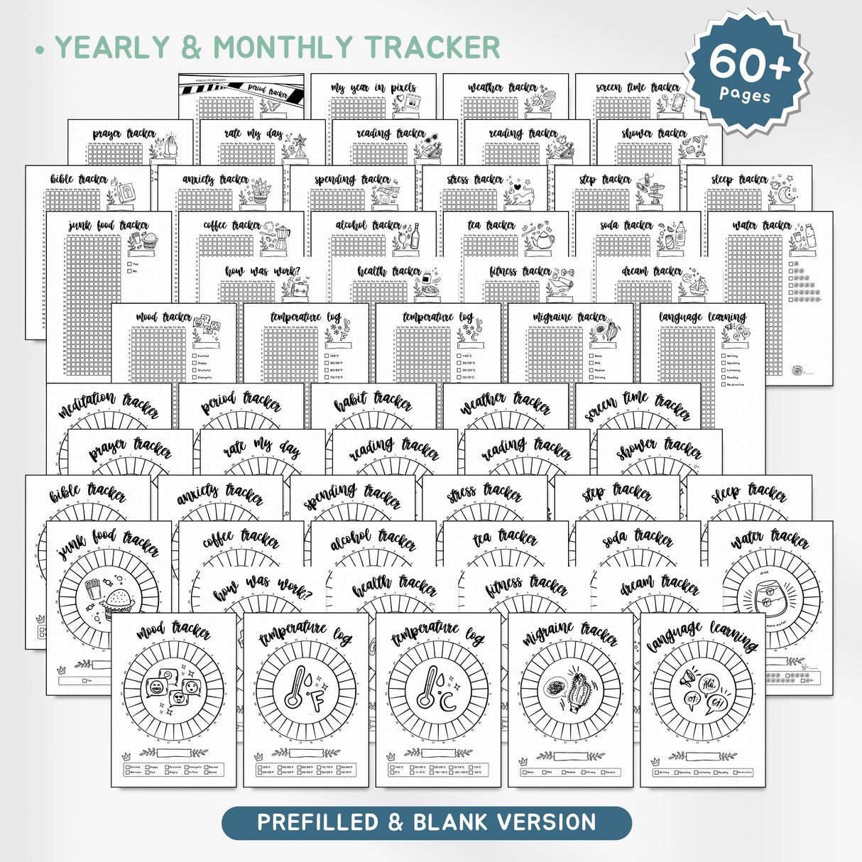 2026 Journal Planner Bundle | 430+ Premade Bullet Journal PDF