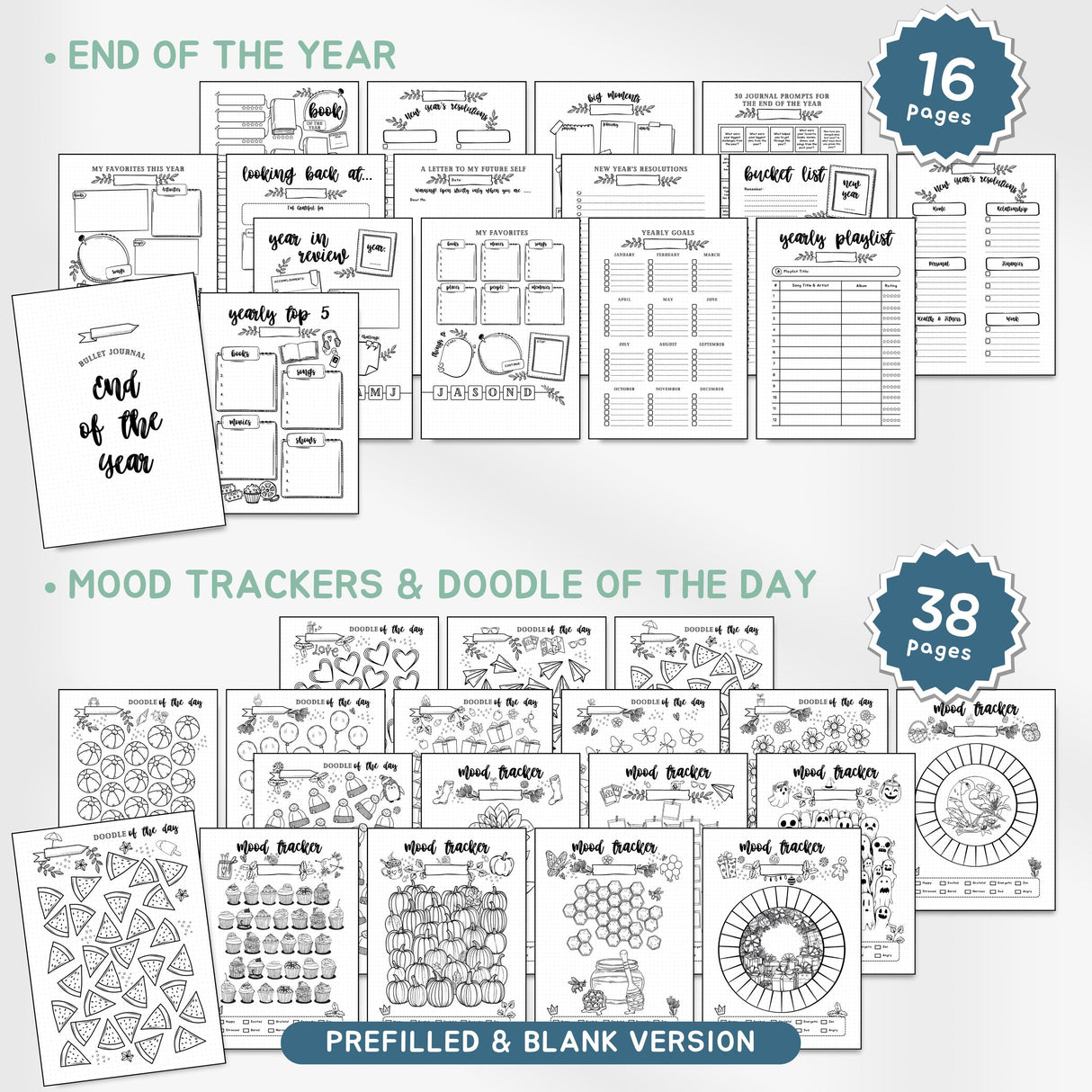 2026 Journal Planner Bundle | 430+ Premade Bullet Journal PDF