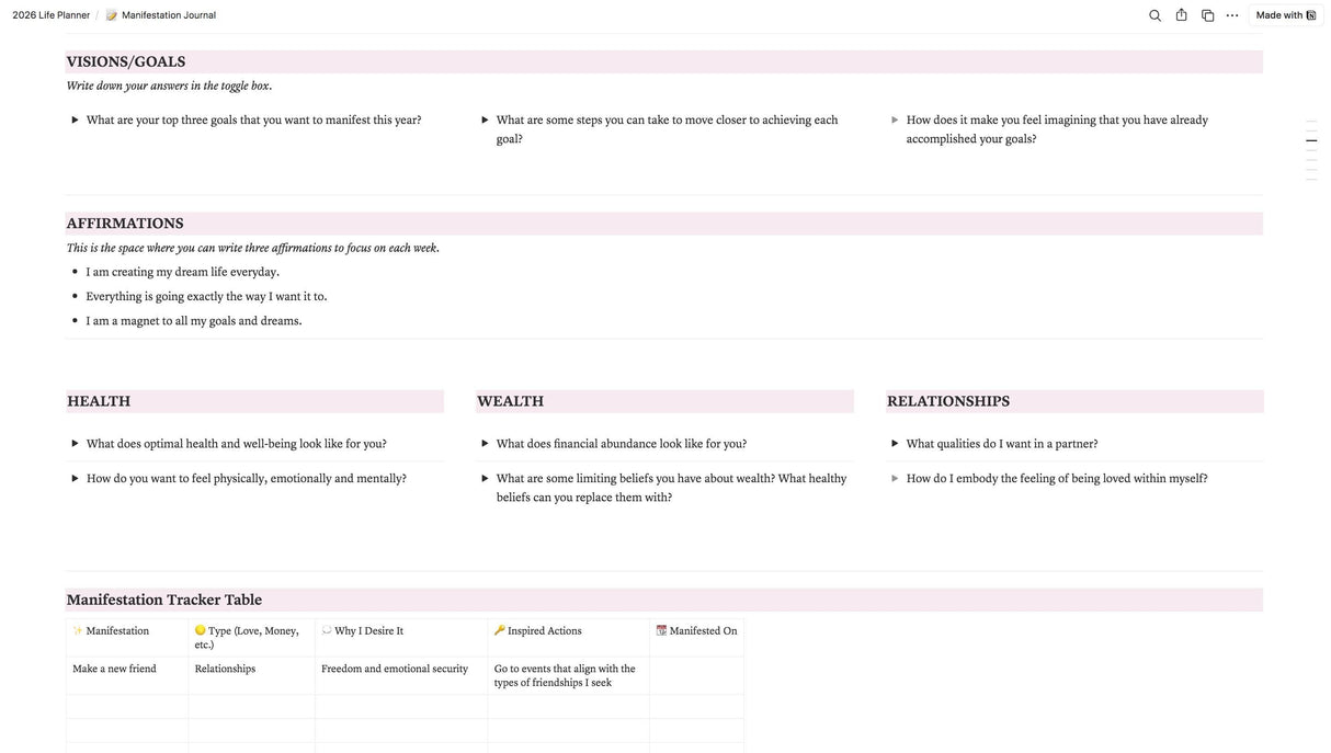 2026 Notion Life Planner | All-In-One Digital Organizer