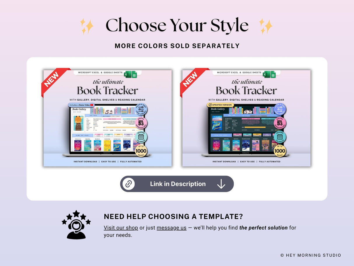 Digital Book Tracker Reading List | Google Sheets & Excel