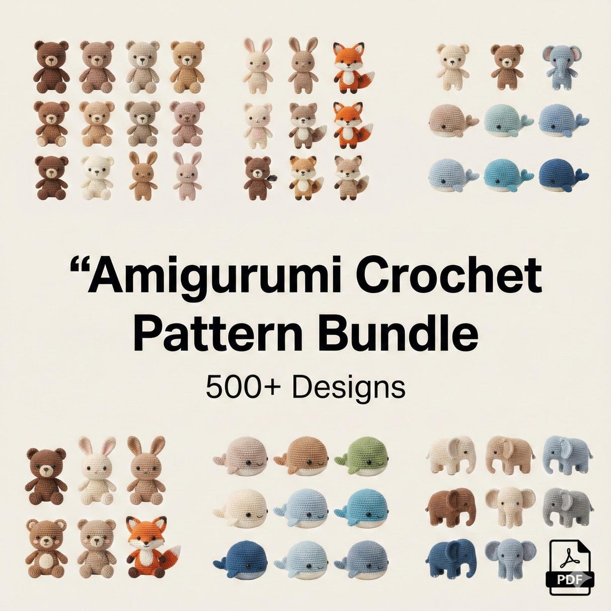 Digital PDF 500+ Amigurumi Crochet Patterns | Animal Bundle