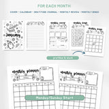 2026 Journal Planner Bundle | 430+ Premade Bullet Journal PDF