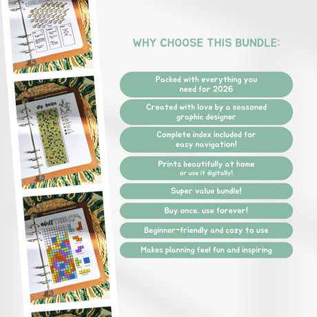 2026 Journal Planner Bundle | 430+ Premade Bullet Journal PDF