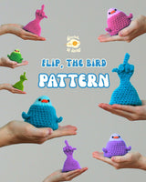 Digital PDF Flip the Bird Reversible Crochet Pattern | No-Sew