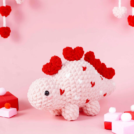 Heart Stegosaurus Crochet Pattern PDF | Valentine's Day Dino