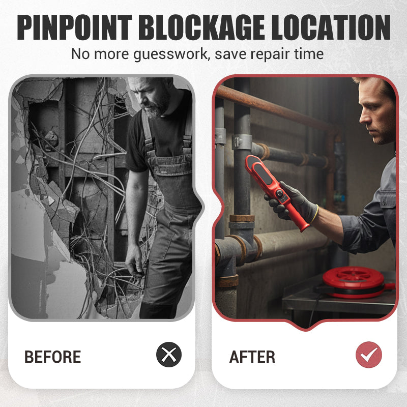 🎯 Pinpoint Blockage Depth | Advanced Pipe Inspection Camera | Clear Visuals 📏【Limited Offer】