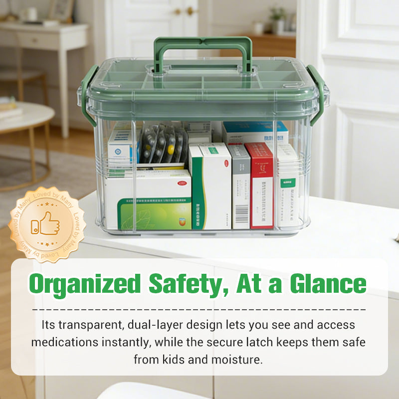 ✈️ Travel-Sized Pharmacy | 2-Layer Portable Medicine Organizer 🧳【50% OFF】
