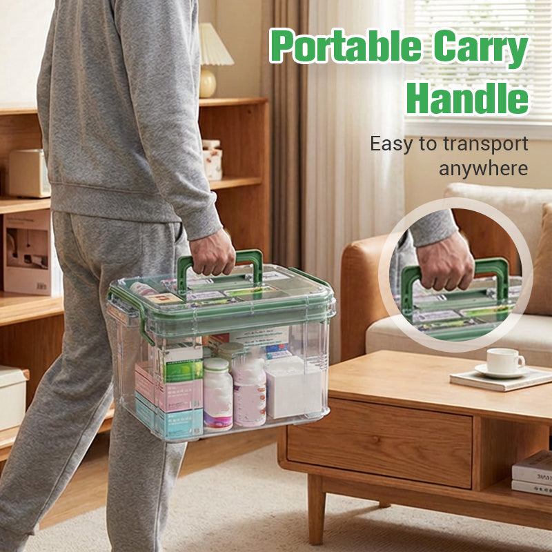 ✈️ Travel-Sized Pharmacy | 2-Layer Portable Medicine Organizer 🧳【50% OFF】