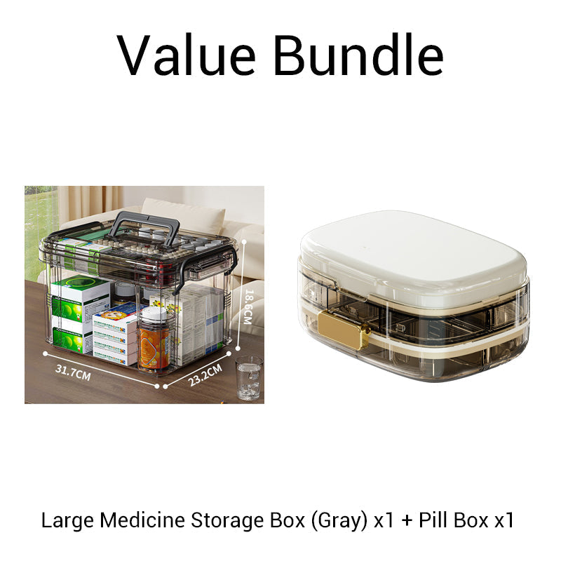 ✈️ Travel-Sized Pharmacy | 2-Layer Portable Medicine Organizer 🧳【50% OFF】